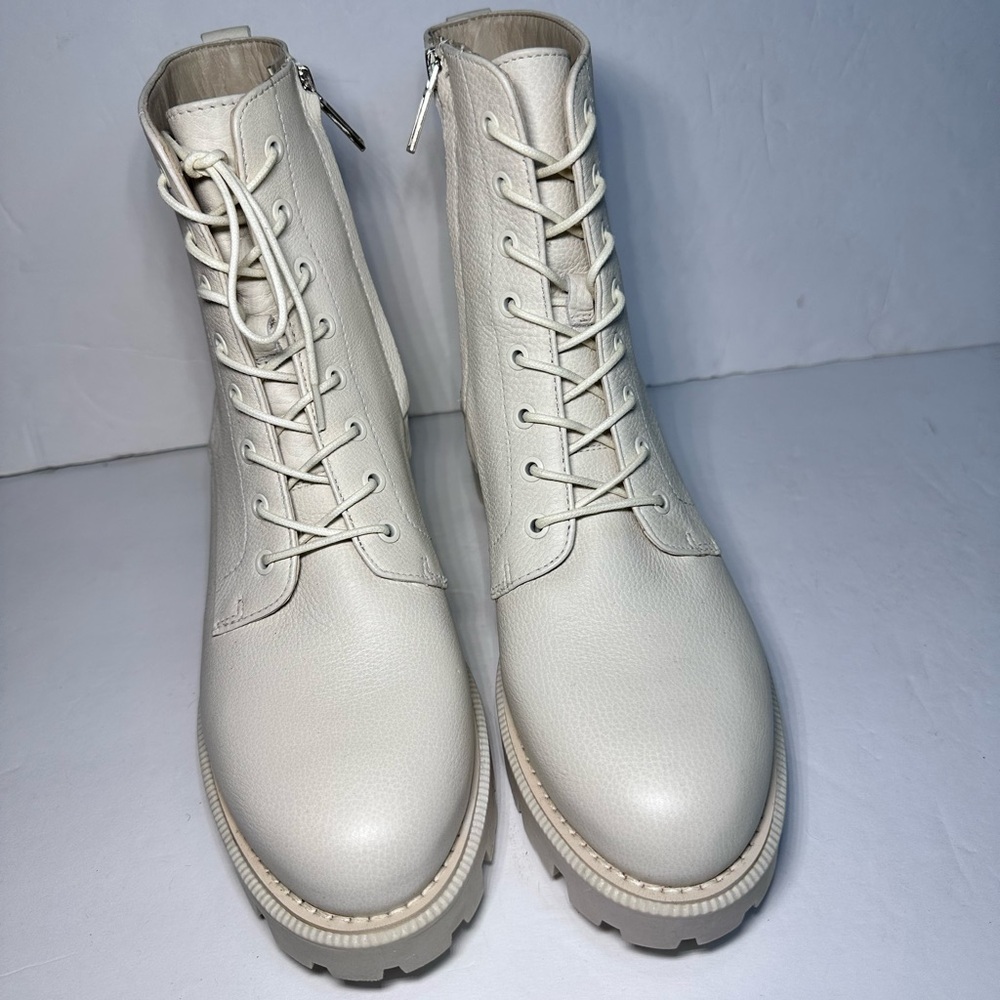 Sam Edelman Women's Cream Lace-Up Boots - Picture 2 of 9